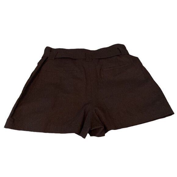 L'Agence Black Alex Cotton-Linen Blend Paperbag Mini Shorts Size 4 - Picture 5 of 6